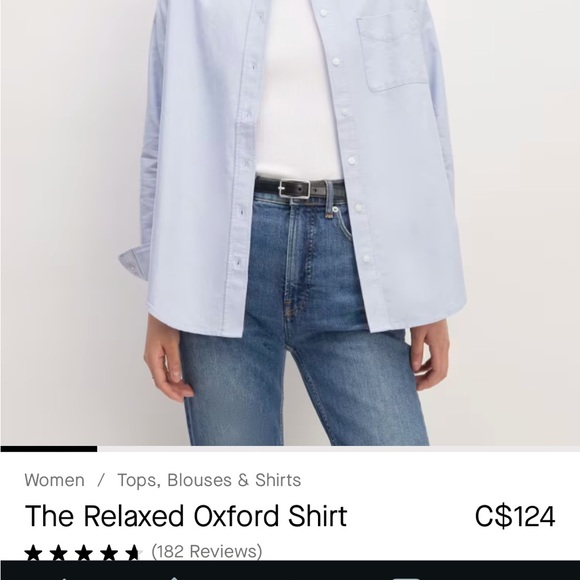 Everlane Relaxed Oxford Shirt in muted blue - Picture 5 of 7